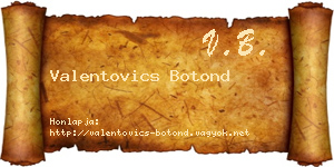 Valentovics Botond névjegykártya
